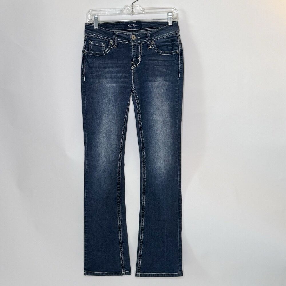 WALLFLOWER Denim Jeans Women's Junior Sz 5R Blue InstaStretch Bootcut Boho Chic